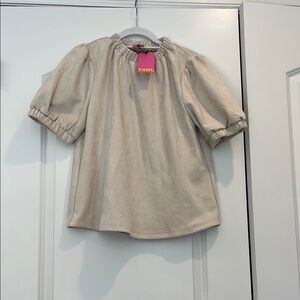 New THML Beige Puff Sleeve Blouse